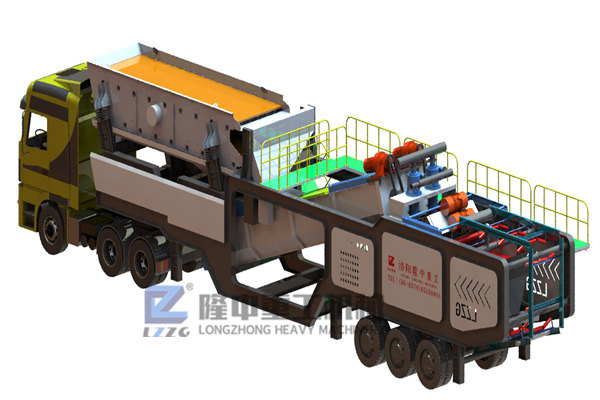 可移動的洗沙生產(chǎn)線：附帶壓濾機方便快捷